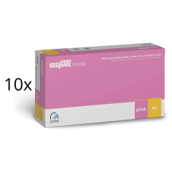 Rękawice Nitrylowe PINK M Zarys Bezpudrowe KARTON 10x opk.