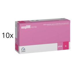 Rękawice Nitrylowe PINK S Zarys Bezpudrowe KARTON 10x opk.