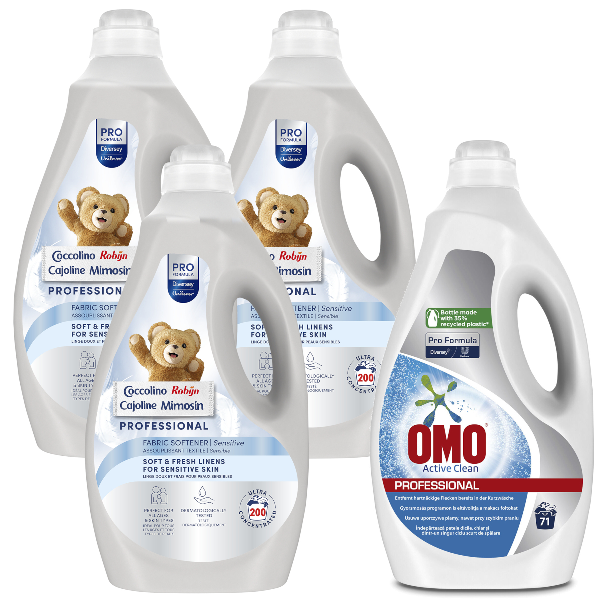Zestaw 3x Coccolino Sensitive 5L plus Omo Pro Formula Active Clean 5L gratis