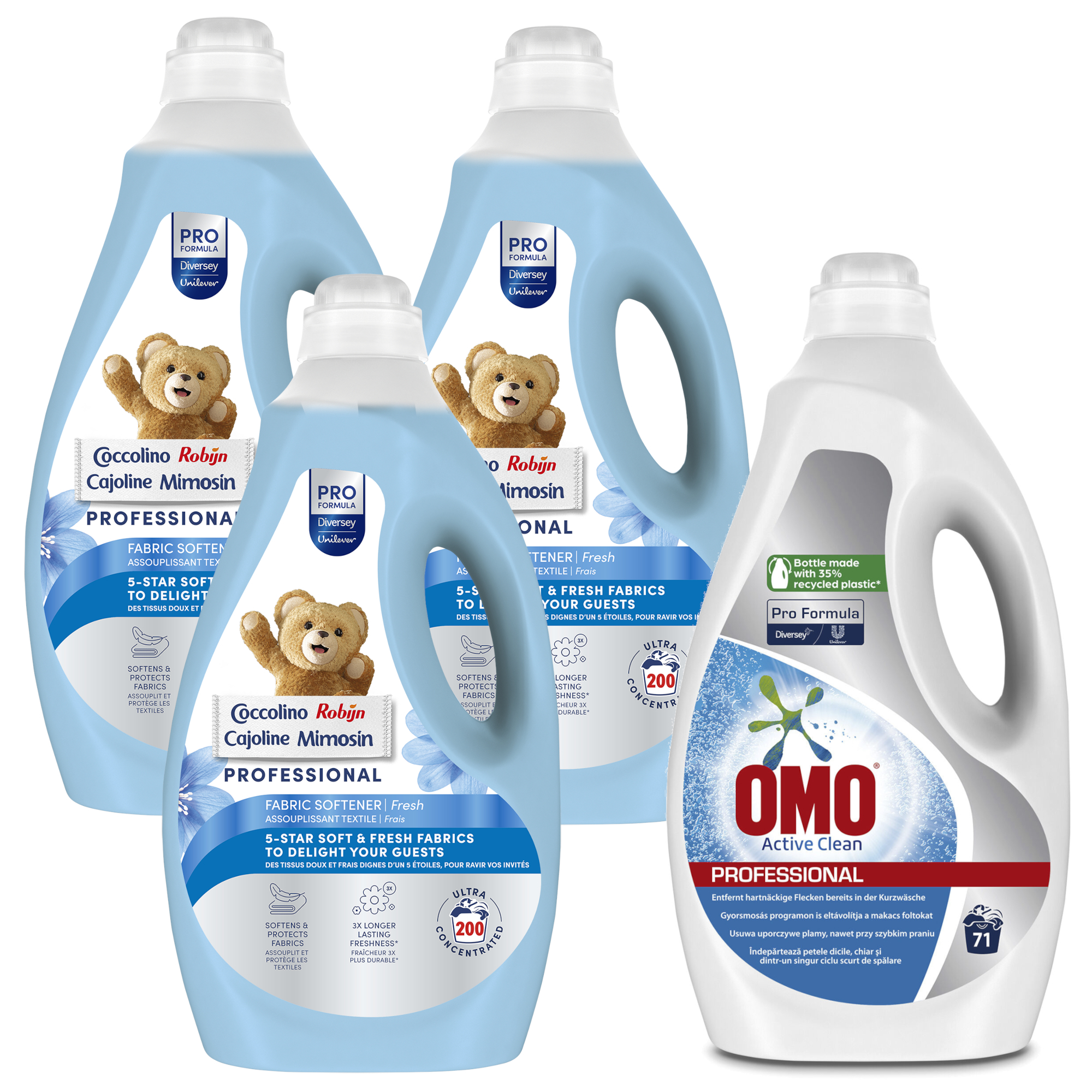 Zestaw 3x Coccolino Fresh 5L plus Omo Pro Formula Active Clean 5L gratis