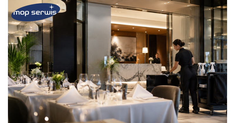 Profesjonalne sprzątanie w hotelu i restauracji jako element jakości obsługi, dobrych opinii gości i rentowności HoReCa.