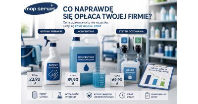 Koncentraty, systemy dozowania i gotowe preparaty – porównanie kosztów profesjonalnej chemii dla firm
